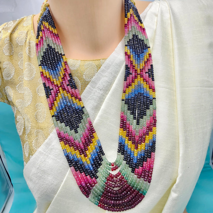 AAA+Rainbow Faceted Necklace