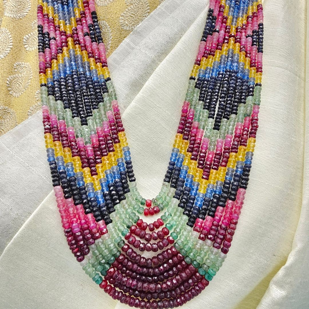 AAA+Rainbow Faceted Necklace