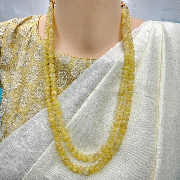 Yellow Pumpkin Beads Necklace