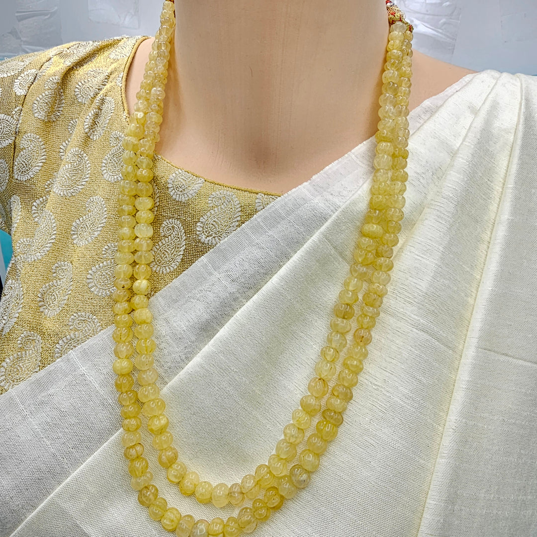 Yellow Pumpkin Beads Necklace