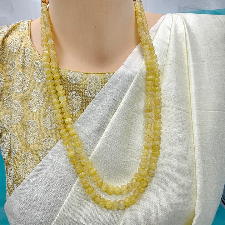 Yellow Pumpkin Beads Necklace