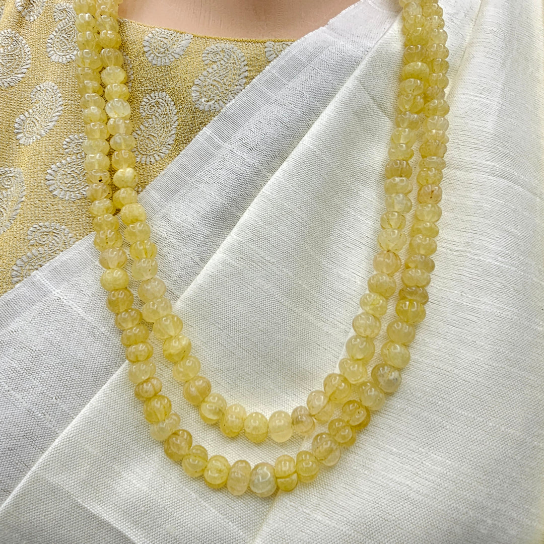 Yellow Pumpkin Beads Necklace
