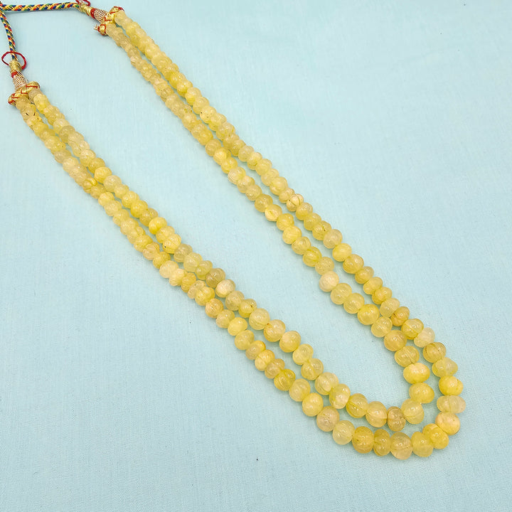 Yellow Pumpkin Beads Necklace