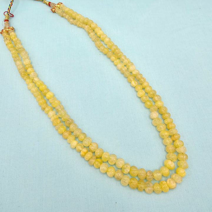 Yellow Pumpkin Beads Necklace