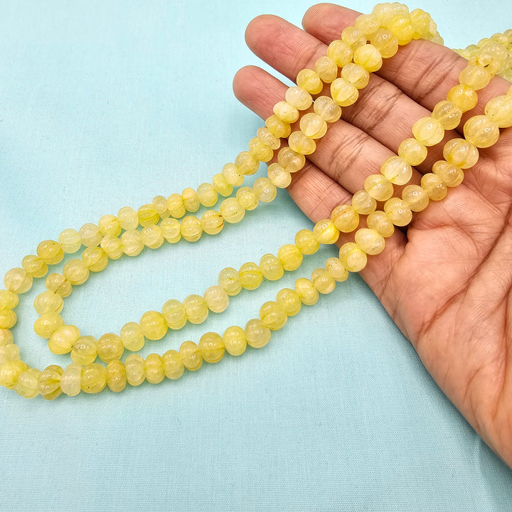Yellow Pumpkin Beads Necklace