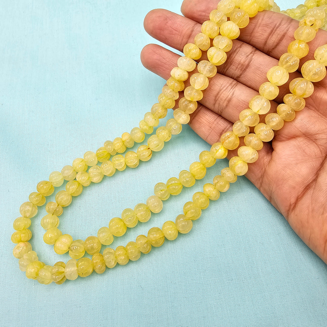 Yellow Pumpkin Beads Necklace