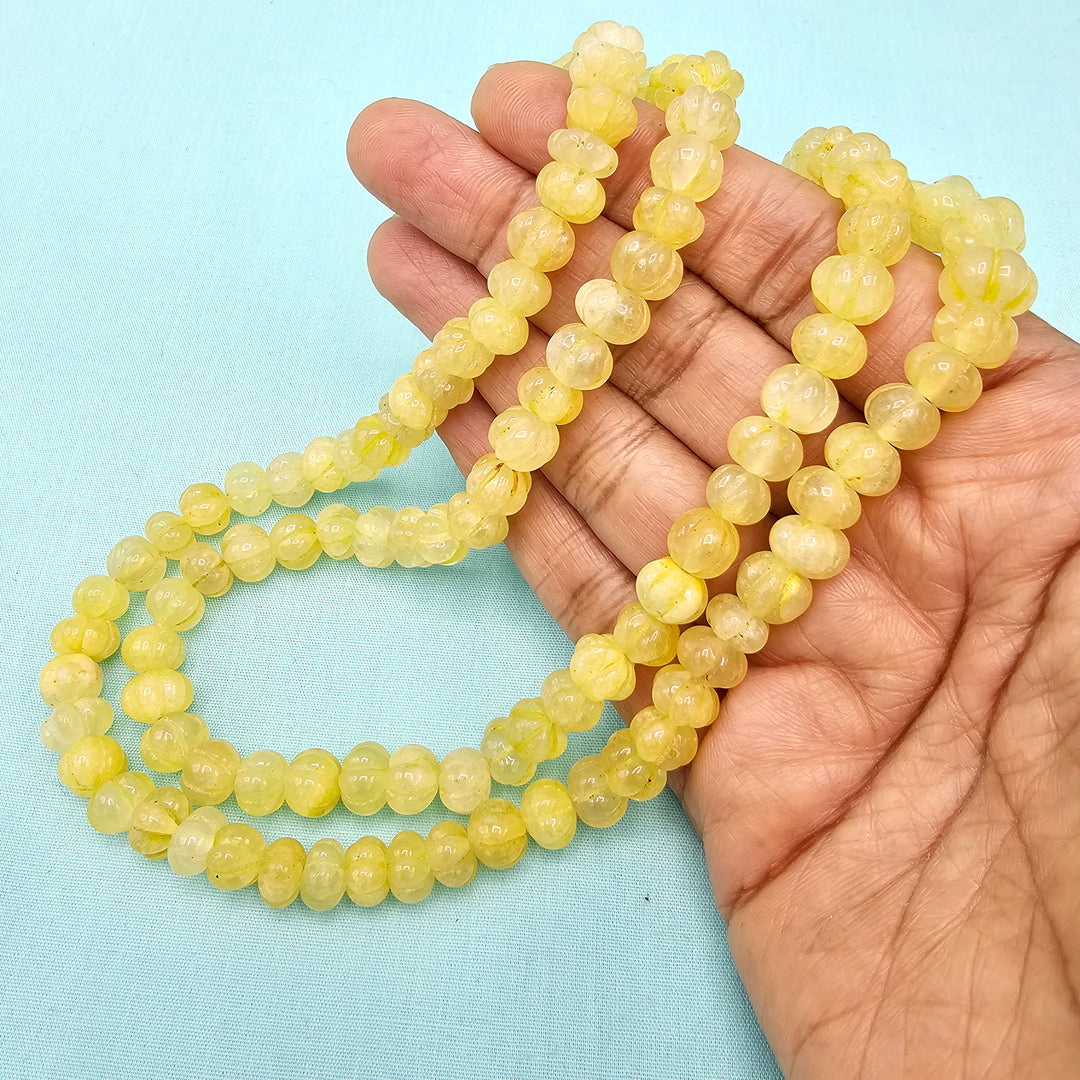 Yellow Pumpkin Beads Necklace