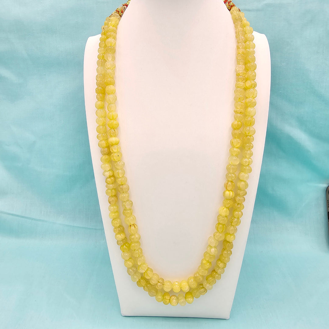 Yellow Pumpkin Beads Necklace