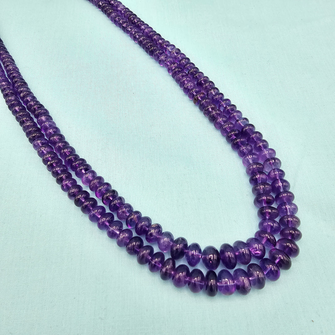 2 layers Natural Amethyst Beads
