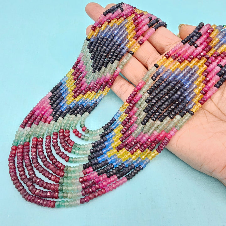 AAA+Rainbow Faceted Necklace