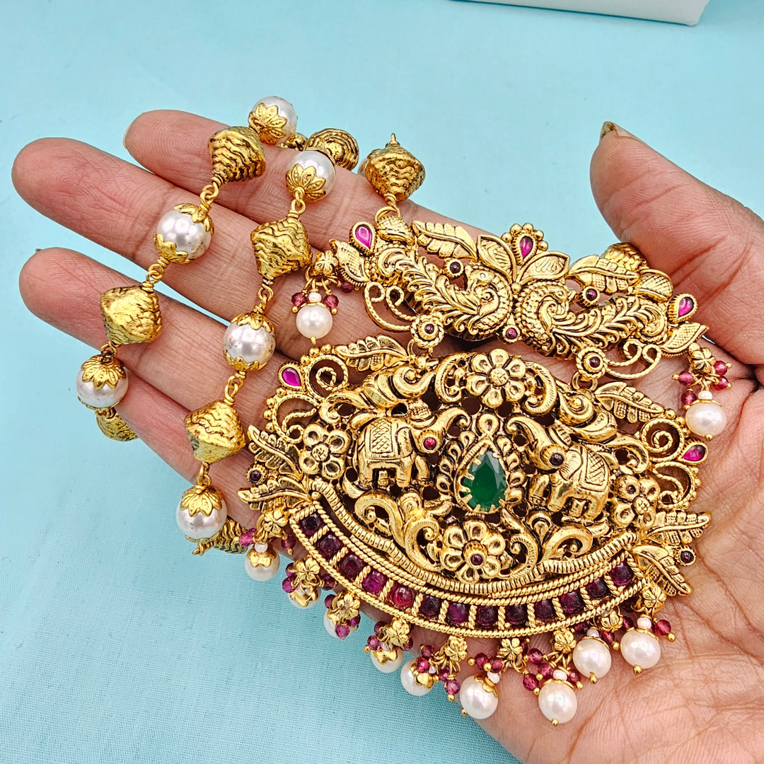 Silver Nakshi necklace