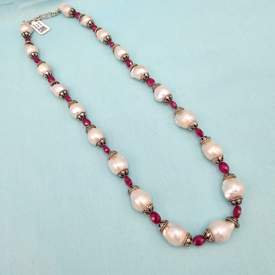 Baroque Pearls- Ruby Beads