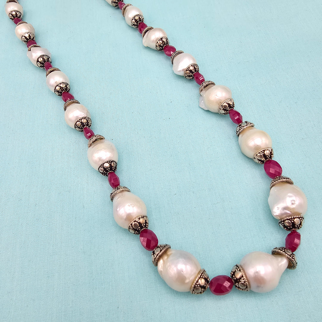 Baroque Pearls- Ruby Beads