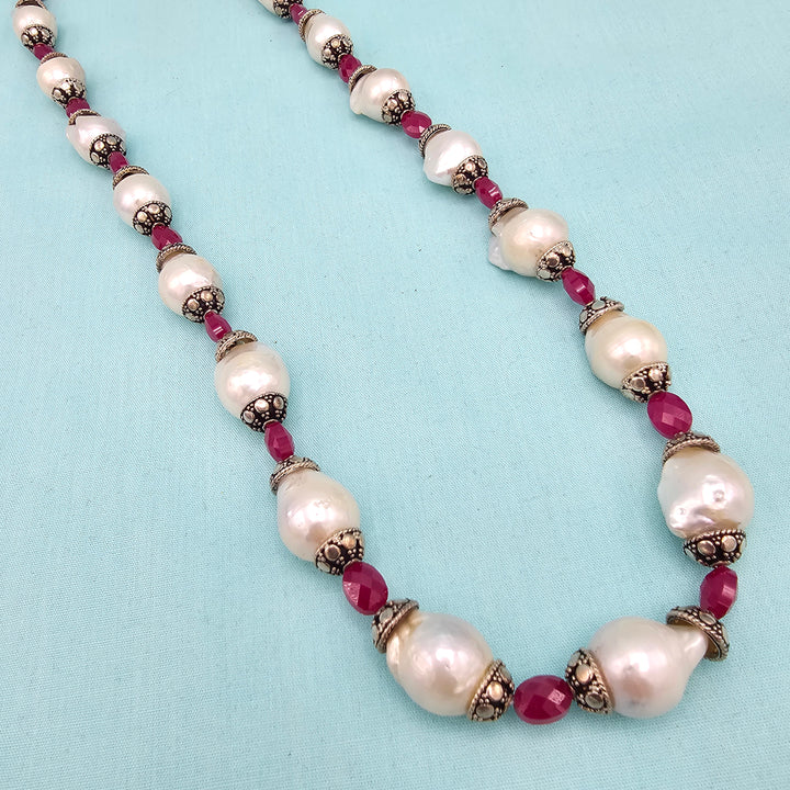 Baroque Pearls- Ruby Beads