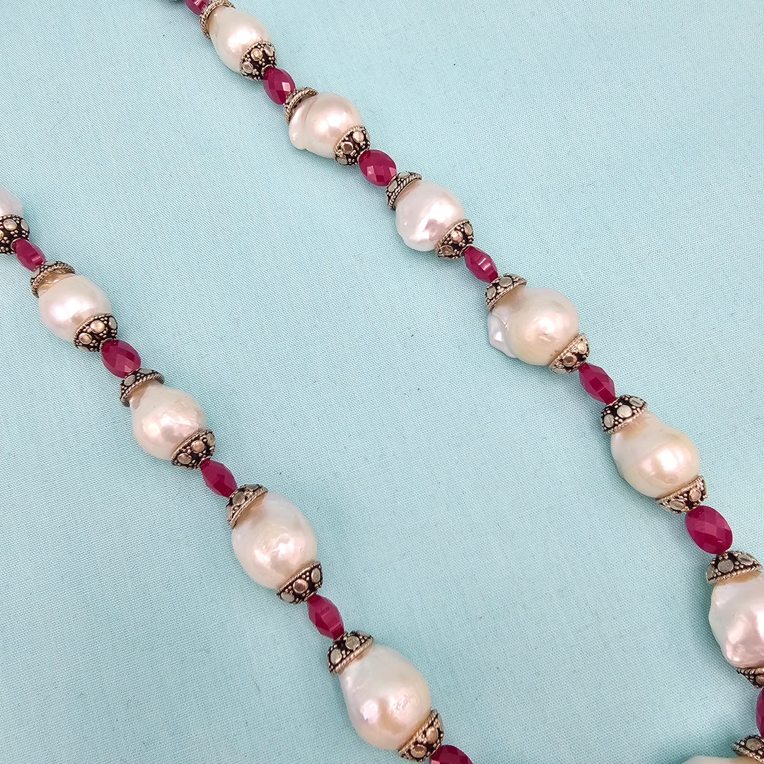 Baroque Pearls- Ruby Beads