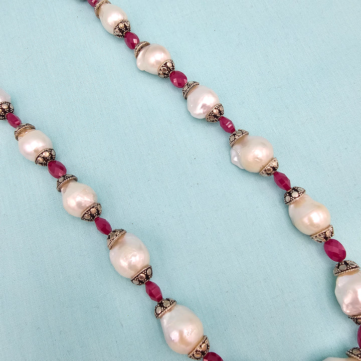 Baroque Pearls- Ruby Beads
