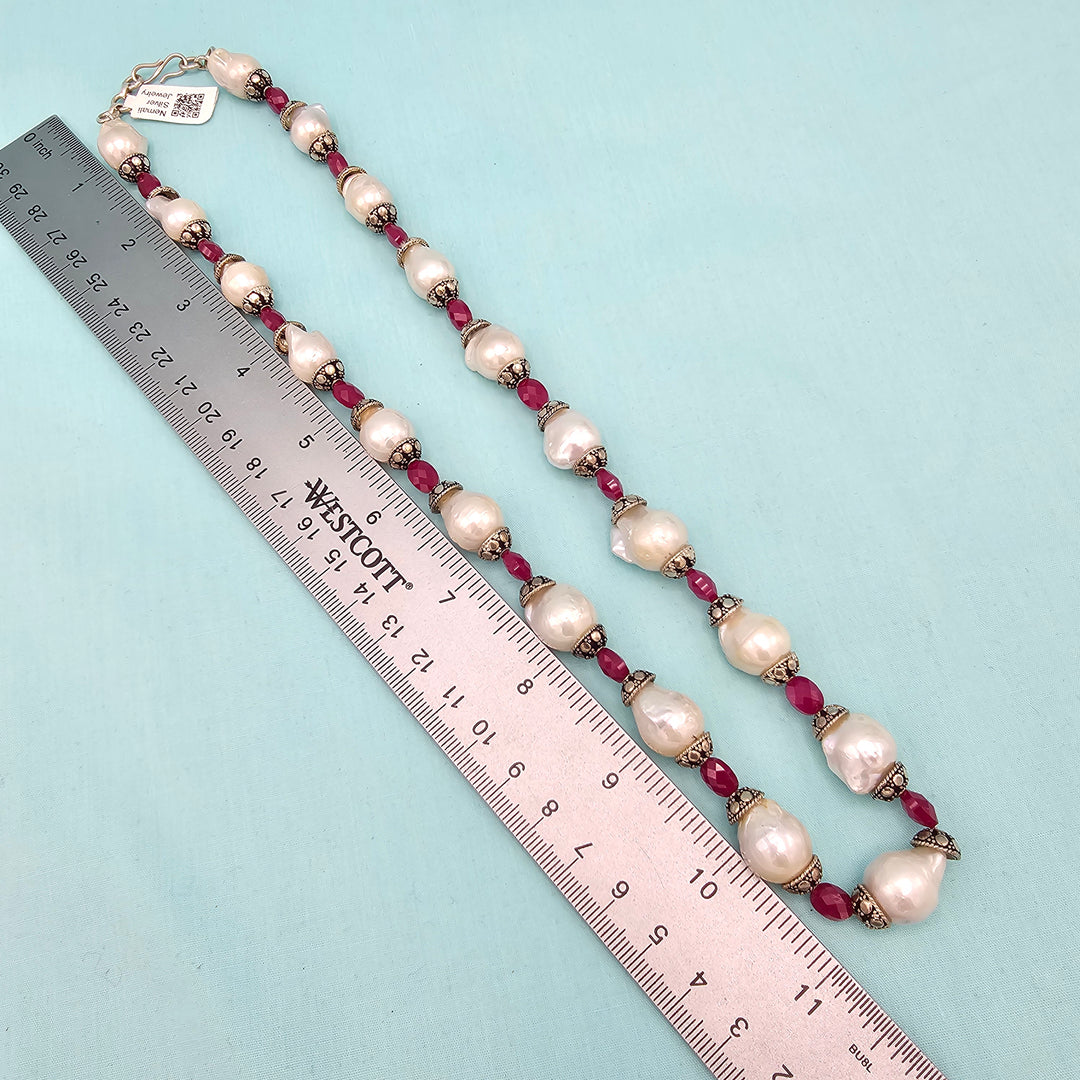 Baroque Pearls- Ruby Beads