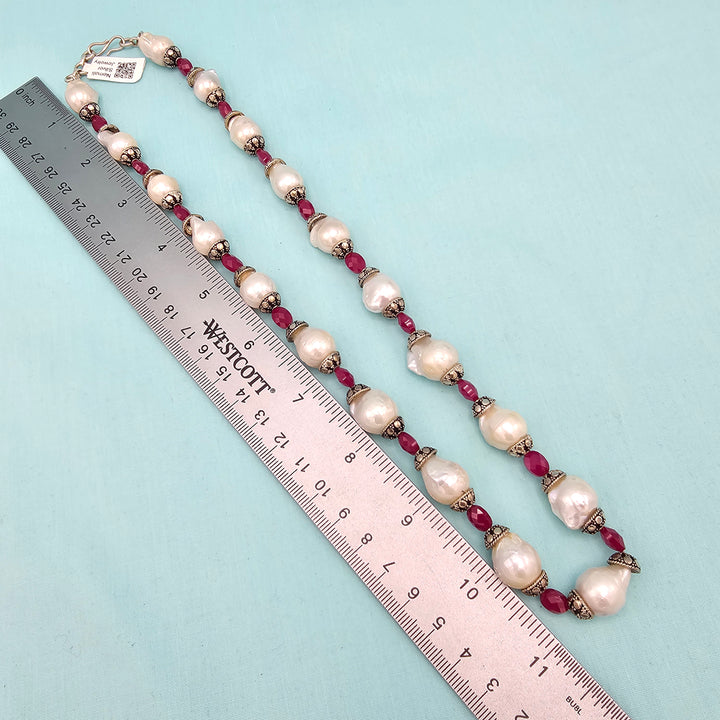 Baroque Pearls- Ruby Beads