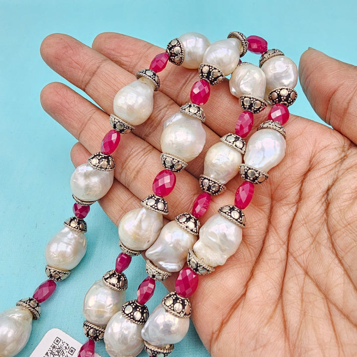 Baroque Pearls- Ruby Beads