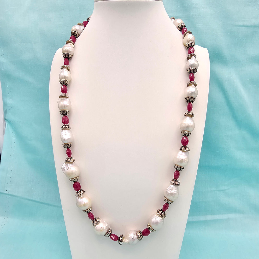 Baroque Pearls- Ruby Beads
