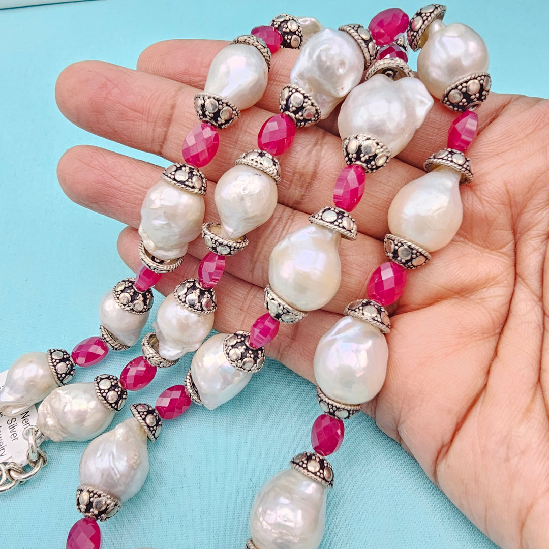 Baroque Pearls- Ruby Beads
