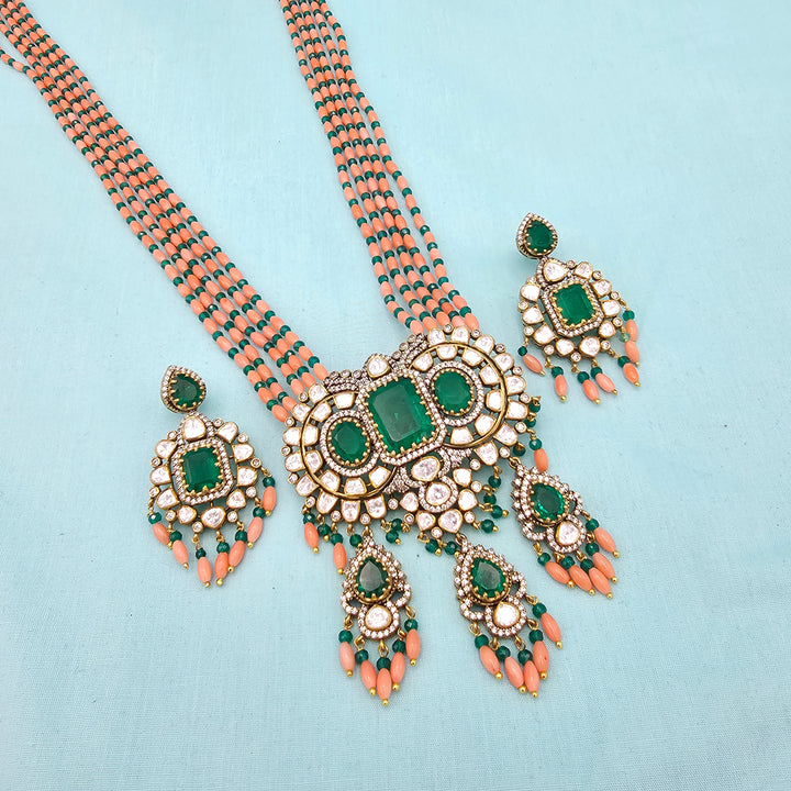 Coral moissanite necklace