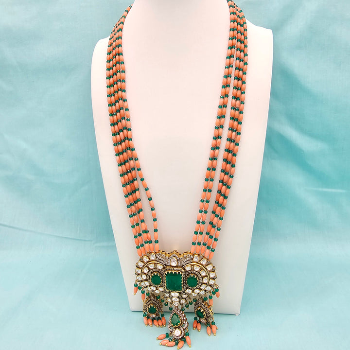 Coral moissanite necklace