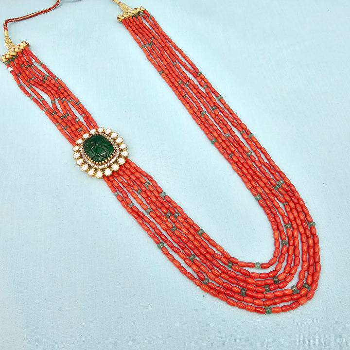 Coral Moissanite necklace