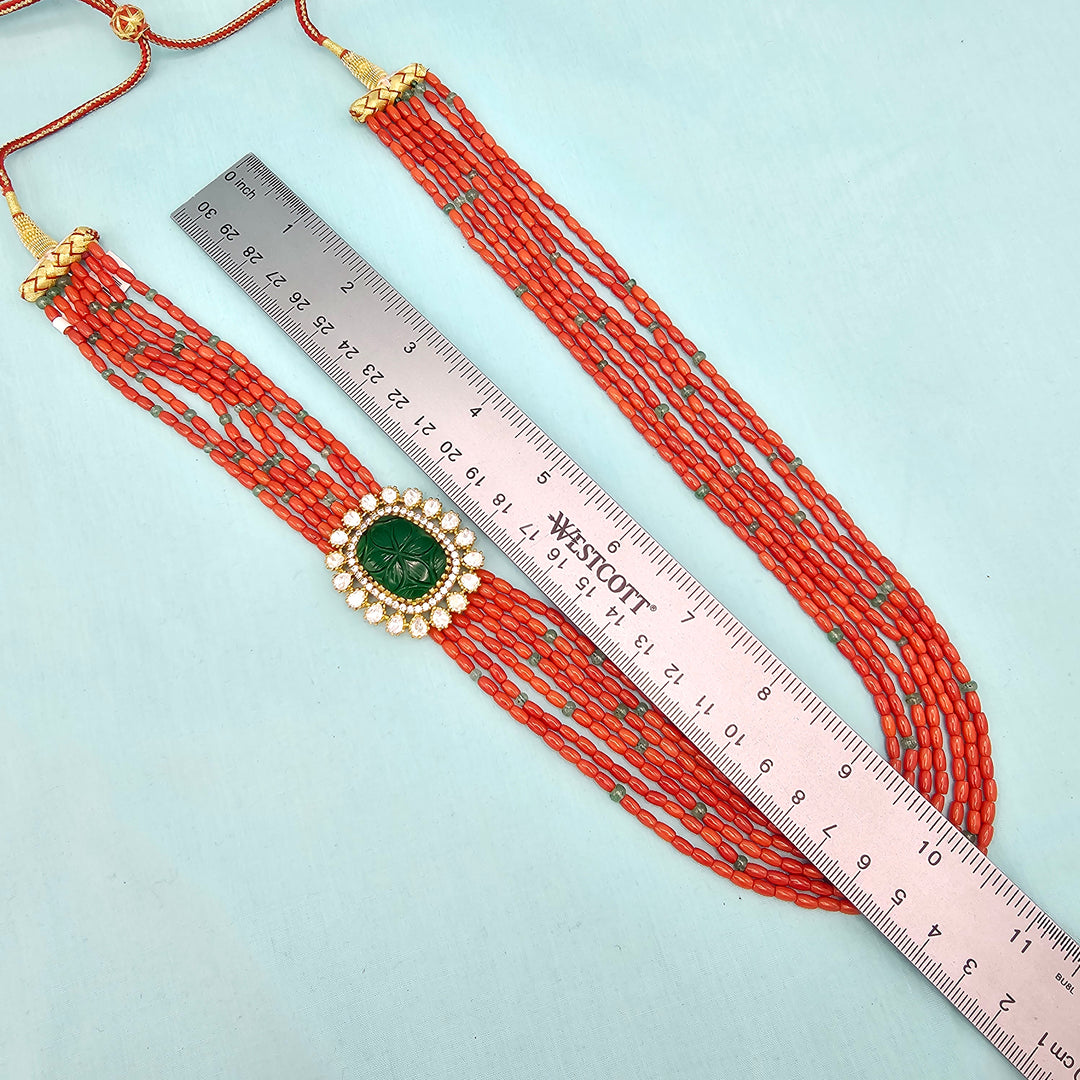 Coral Moissanite necklace