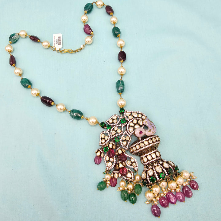 3D Peacock Victorian necklace