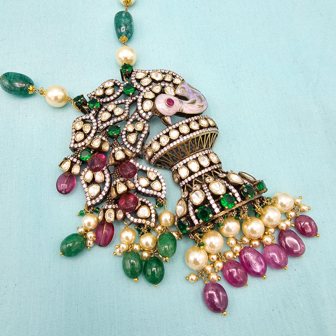 3D Peacock Victorian necklace