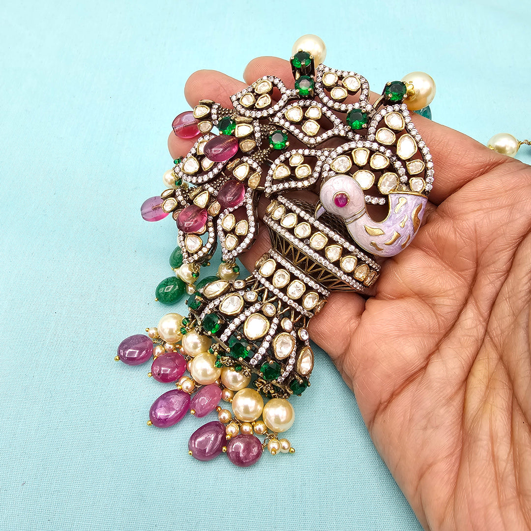 3D Peacock Victorian necklace