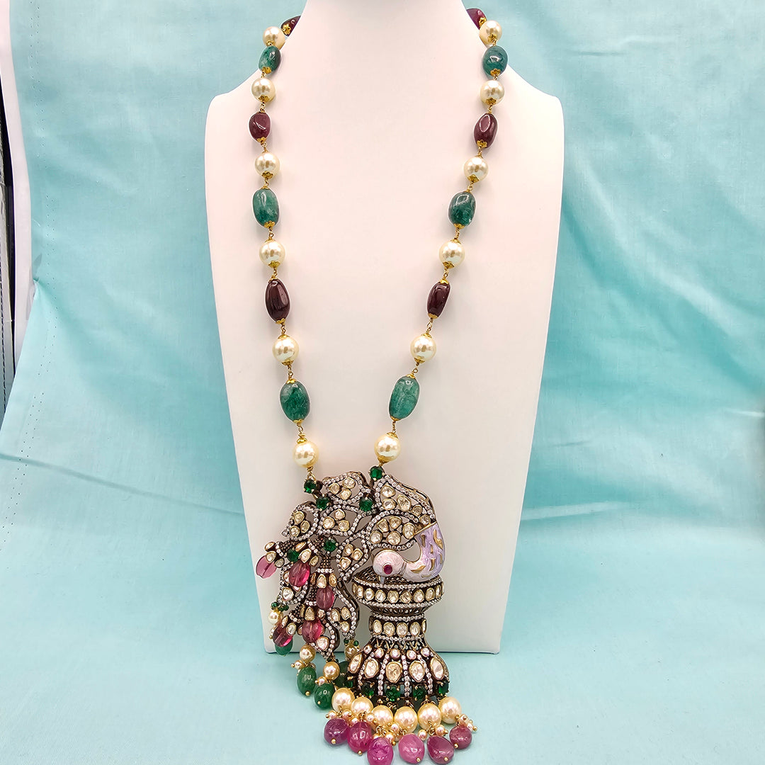 3D Peacock Victorian necklace