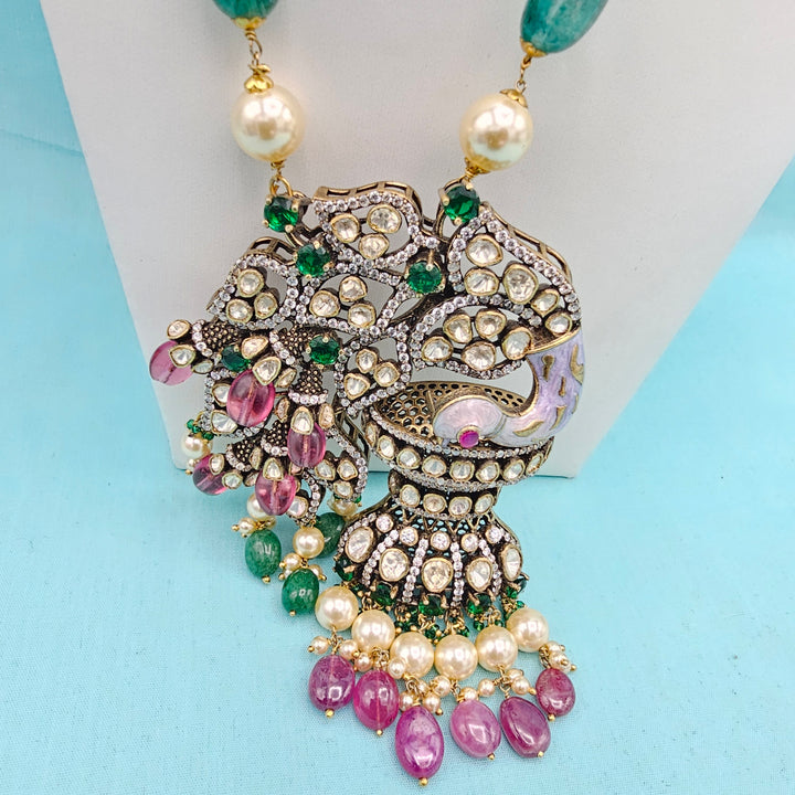 3D Peacock Victorian necklace