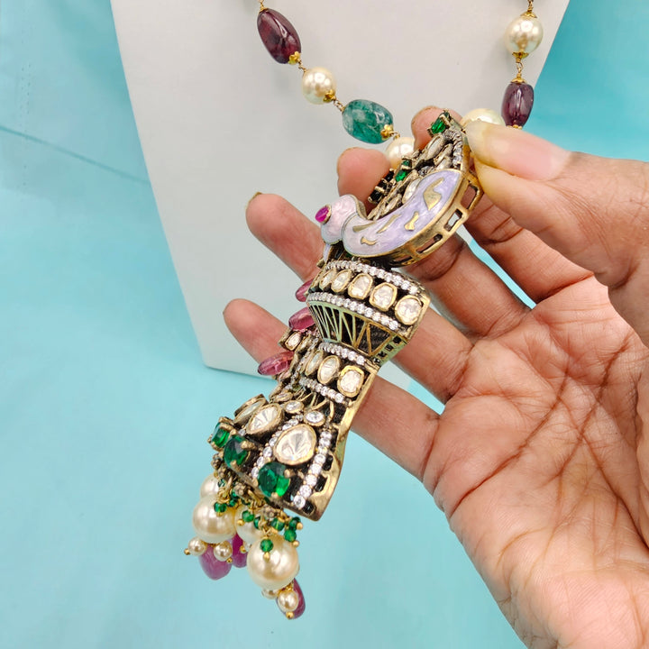 3D Peacock Victorian necklace