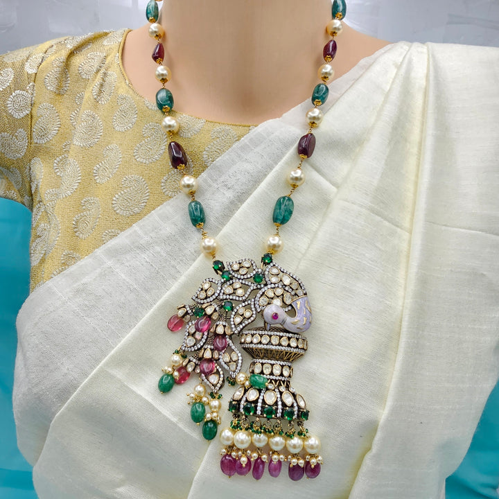 3D Peacock Victorian necklace