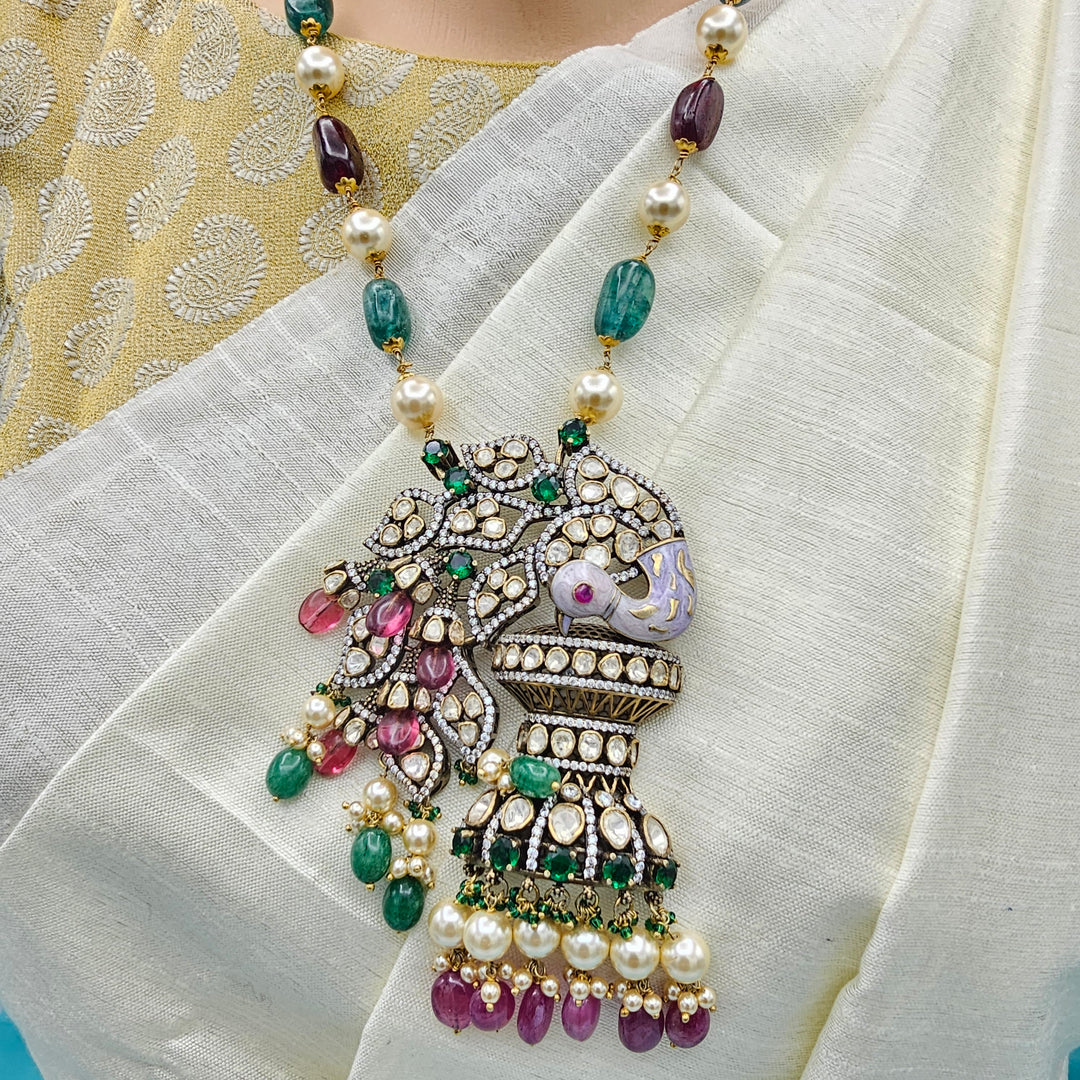 3D Peacock Victorian necklace