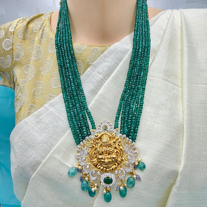 6mm Emerald Lakshmi necklace