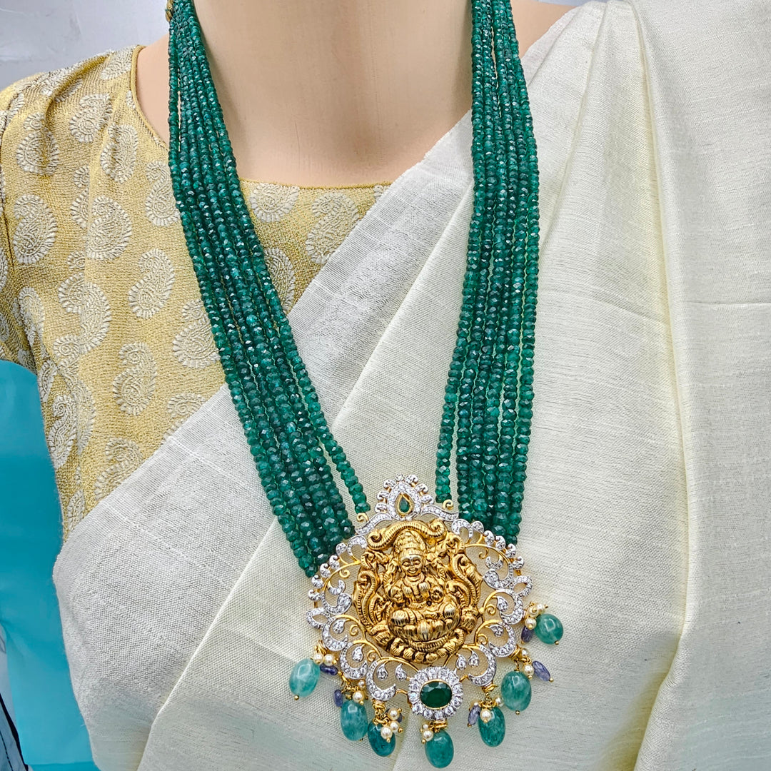 6mm Emerald Lakshmi necklace