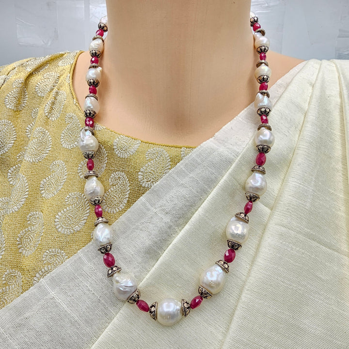 Baroque Pearls- Ruby Beads