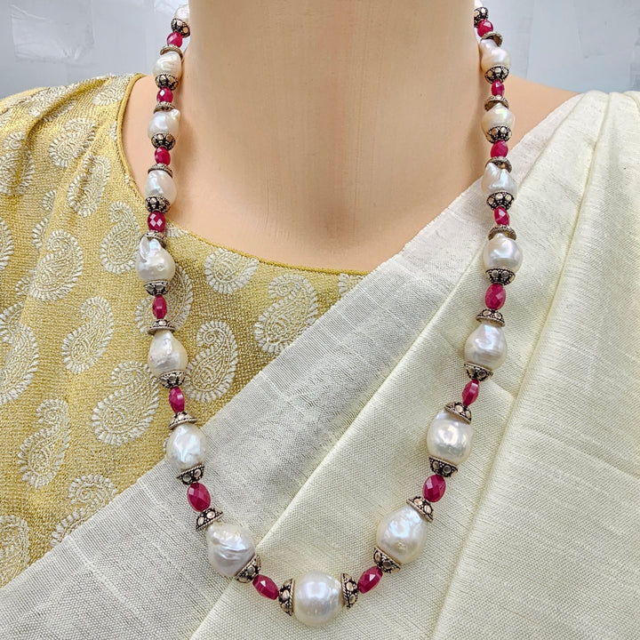 Baroque Pearls- Ruby Beads