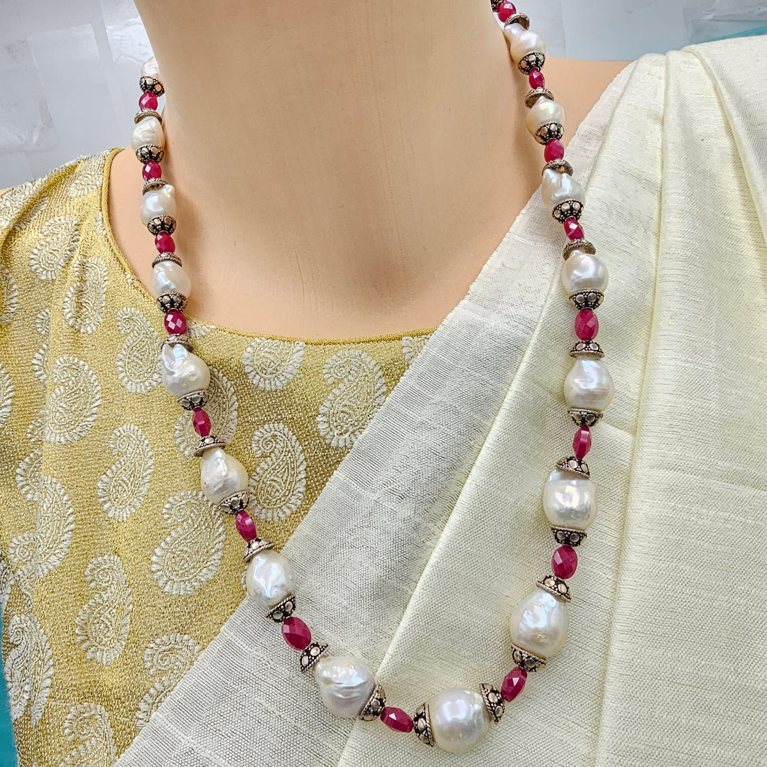 Baroque Pearls- Ruby Beads