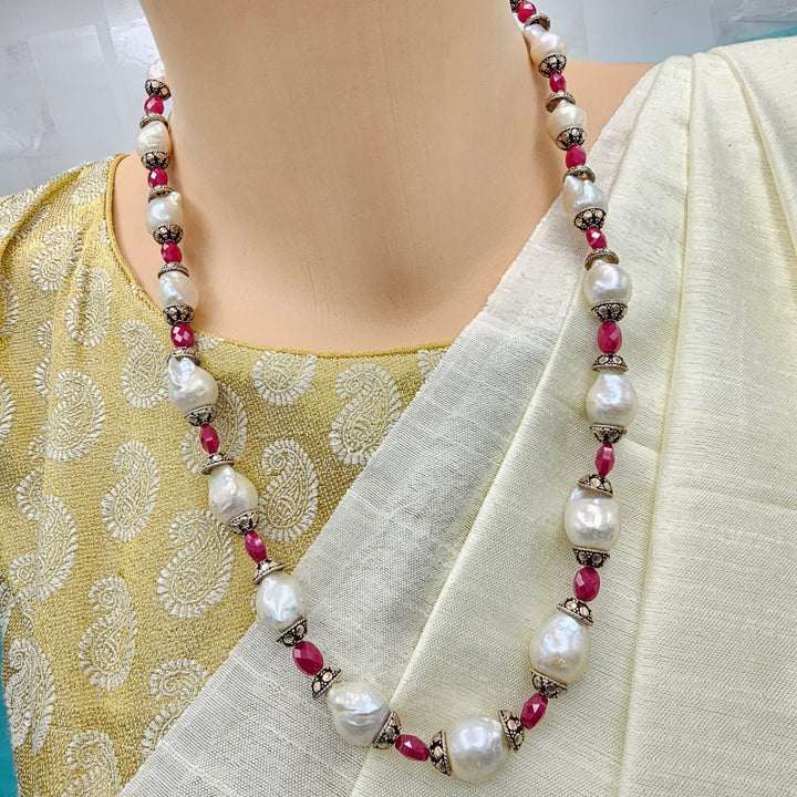 Baroque Pearls- Ruby Beads