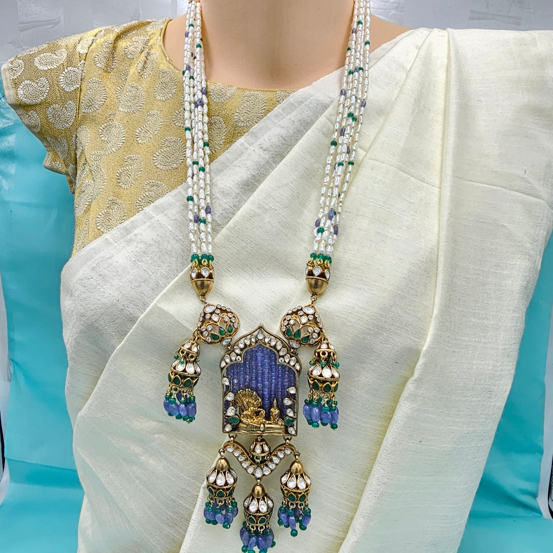 Tanzanite moissanite necklace set