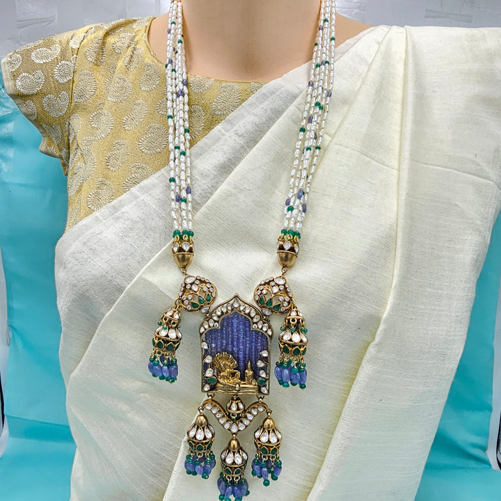 Tanzanite moissanite necklace set