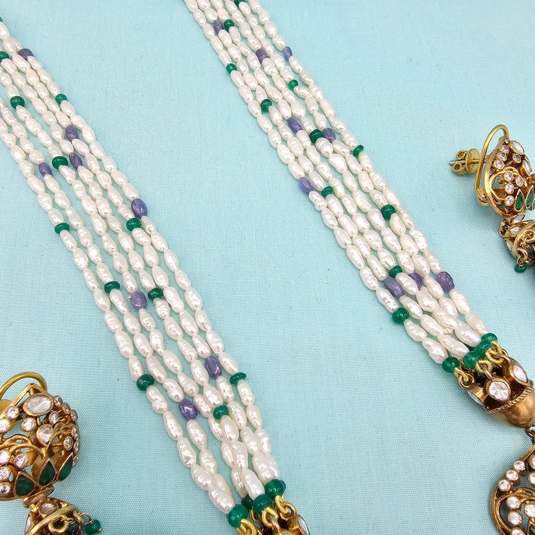 Tanzanite moissanite necklace set