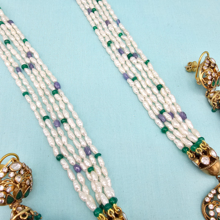 Tanzanite moissanite necklace set