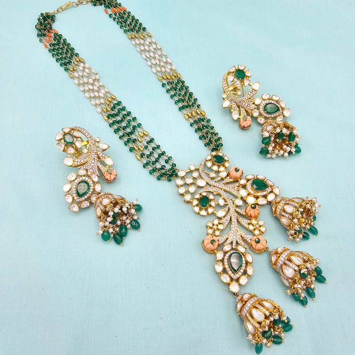 Green Kundan Necklace set