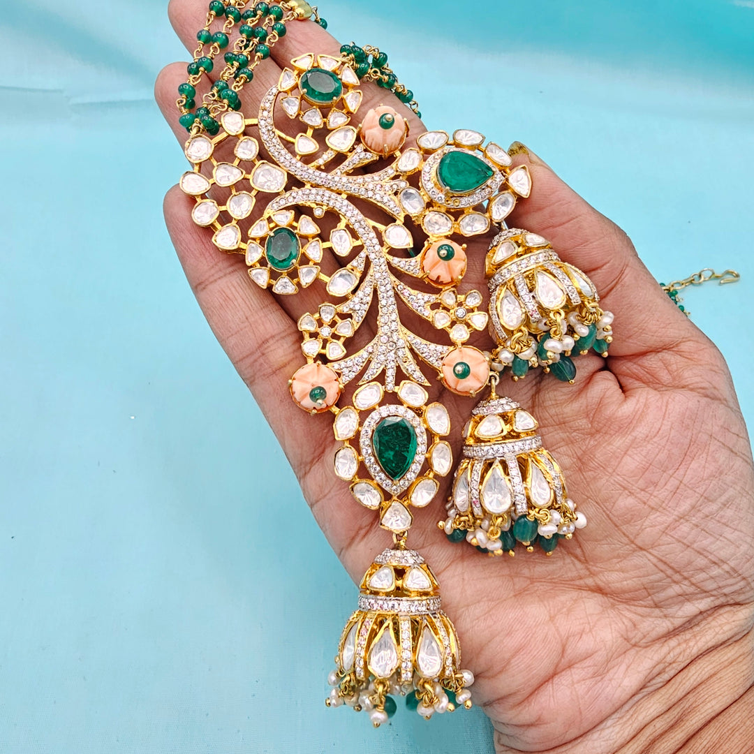 Green Kundan Necklace set