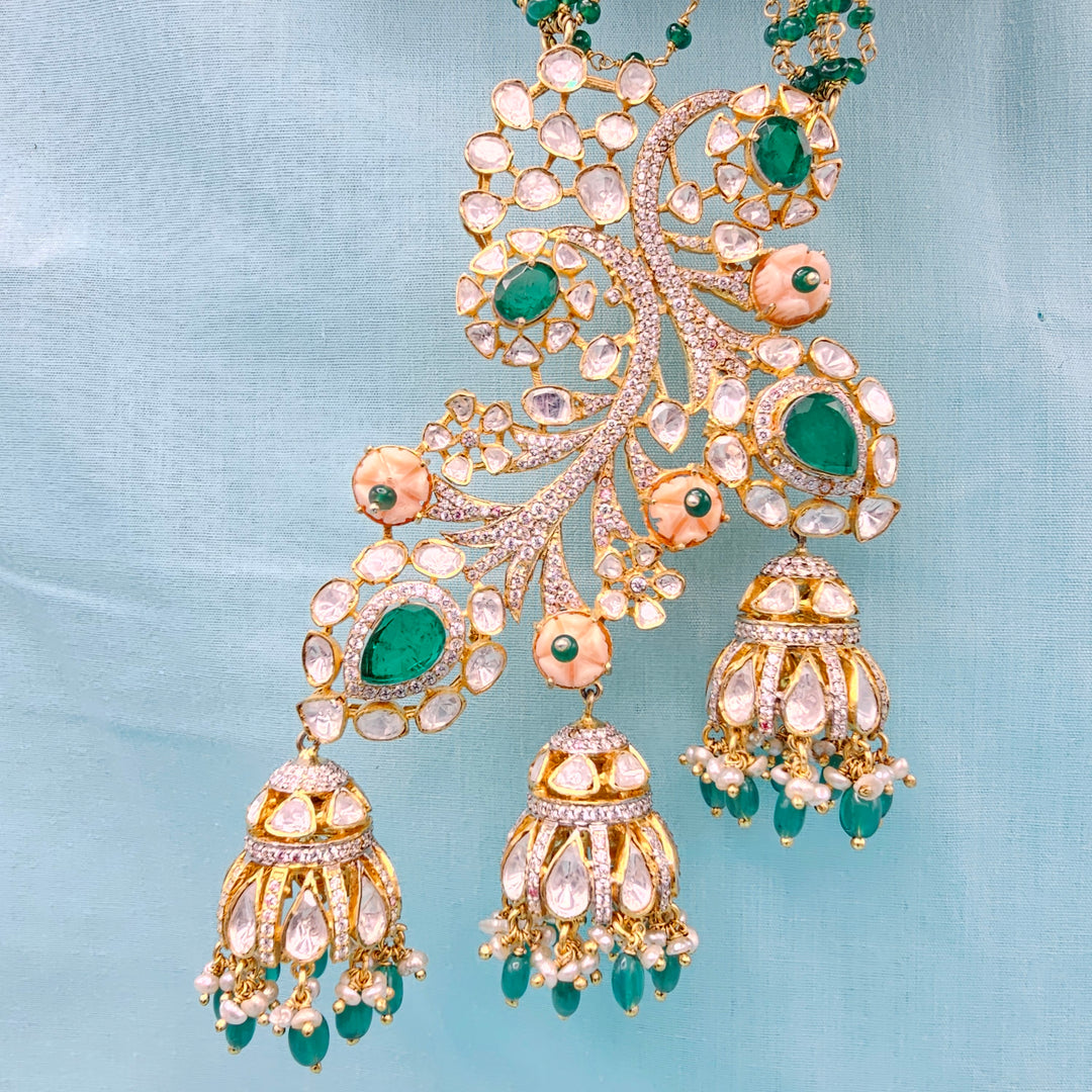 Green Kundan Necklace set